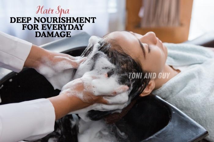 Deep nourishment for everyday hair damage with our revitalising hair spa at TONI & GUY, Coimbatore