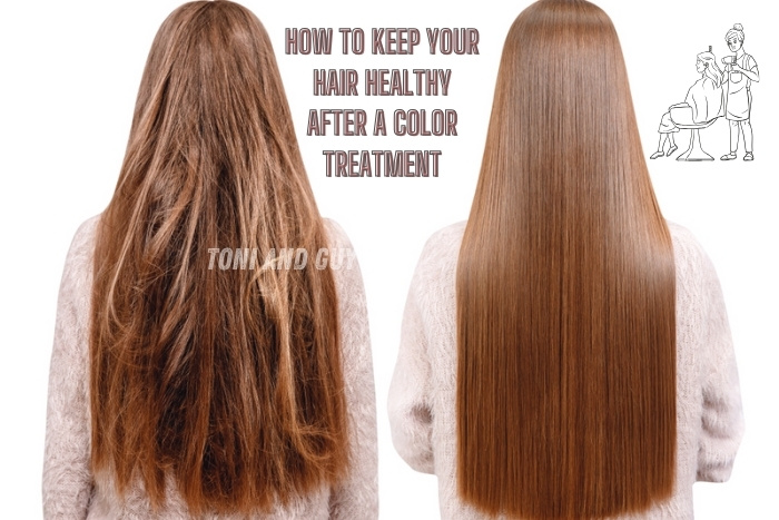 TONI & GUY salon in Coimbatore transformation showing frizzy to smooth, healthy hair post-color care