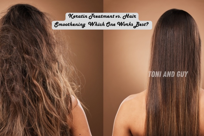 Professional salon service transforming frizzy hair into silky smooth finish at Toni & Guy, Coimbatore