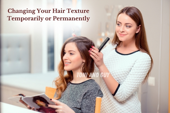 A stylist offering hair texture change services at TONI & GUY Coimbatore, tailored to client needs
