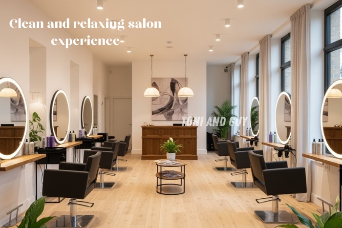 The modern and elegant TONI & GUY Coimbatore salon interior offering a clean and relaxing experience
