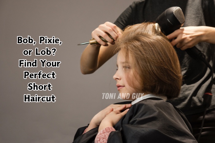 Professional hairstylist giving a short haircut blow-dry at Essensuals by Toni & Guy in Coimbatore